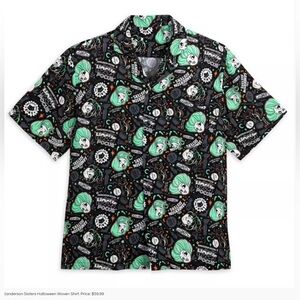 NWOT Disney Her Universe Adult XXL Hocus Pocus Sanderson Sisters Woven Shirt 2XL